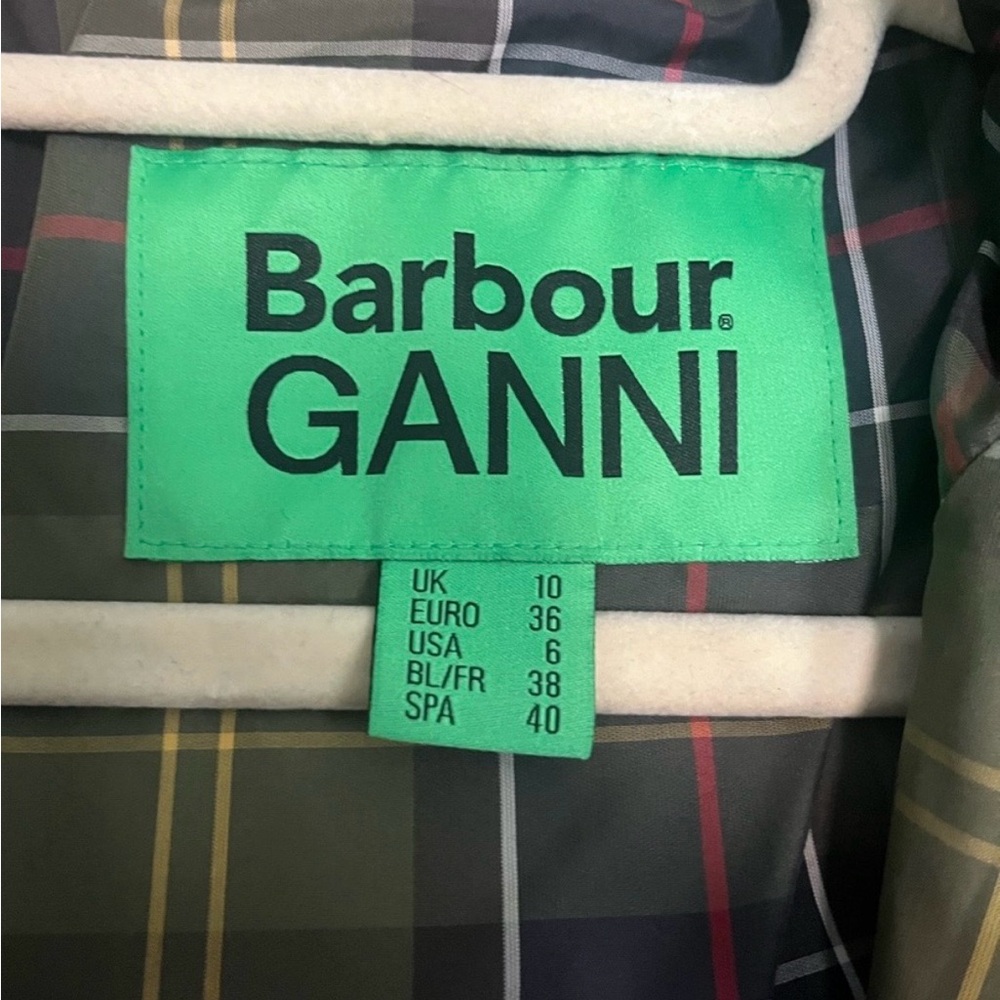 Barbour GANNI Plaid Jacket with Green Brand Label - Picture 2 of 5